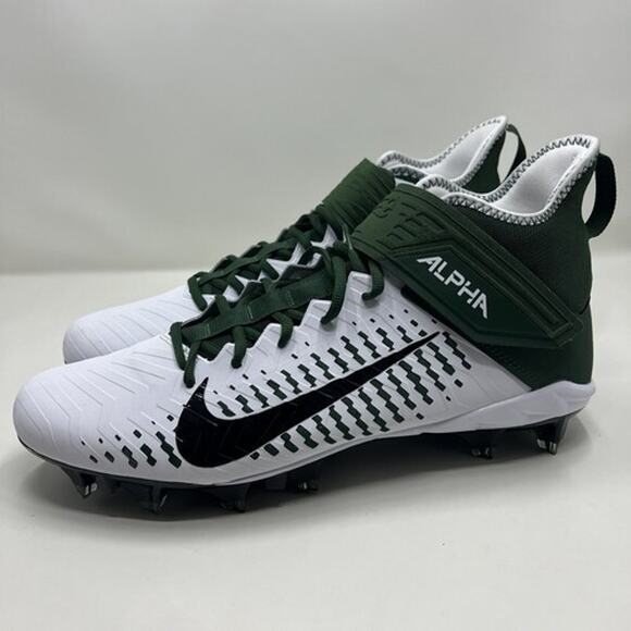 Size 12.5 Men Nike Alpha Menace Pro 2 Mid Football Cleats White Green BV3945-107 main image 4